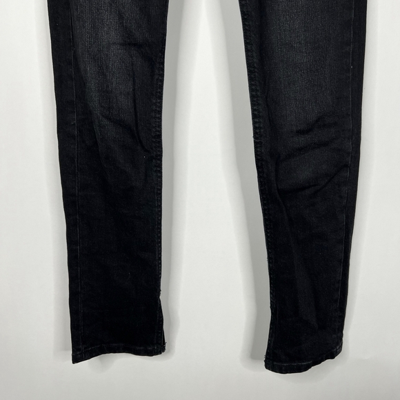 2/$30 ZARA Split Ankle Skinny Jeans 2 Rinsed Black High Rise #5724 - Picture 5 of 10